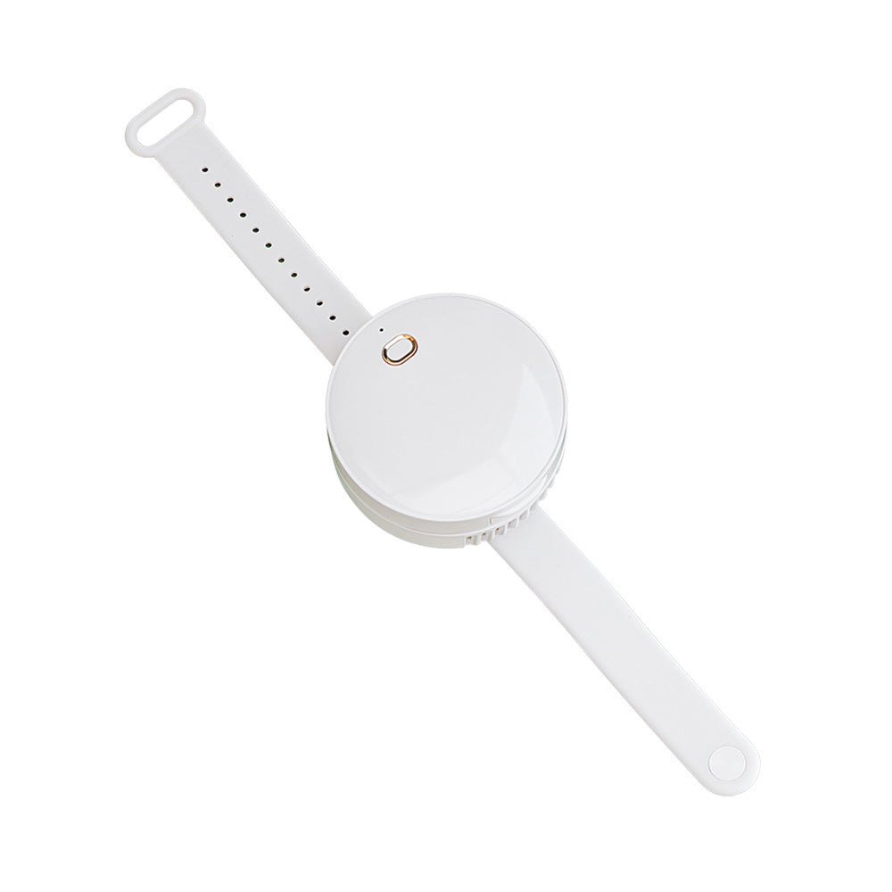 Portable Wrist Fan Mirror Leafless USB Rechargeable 3 Speed