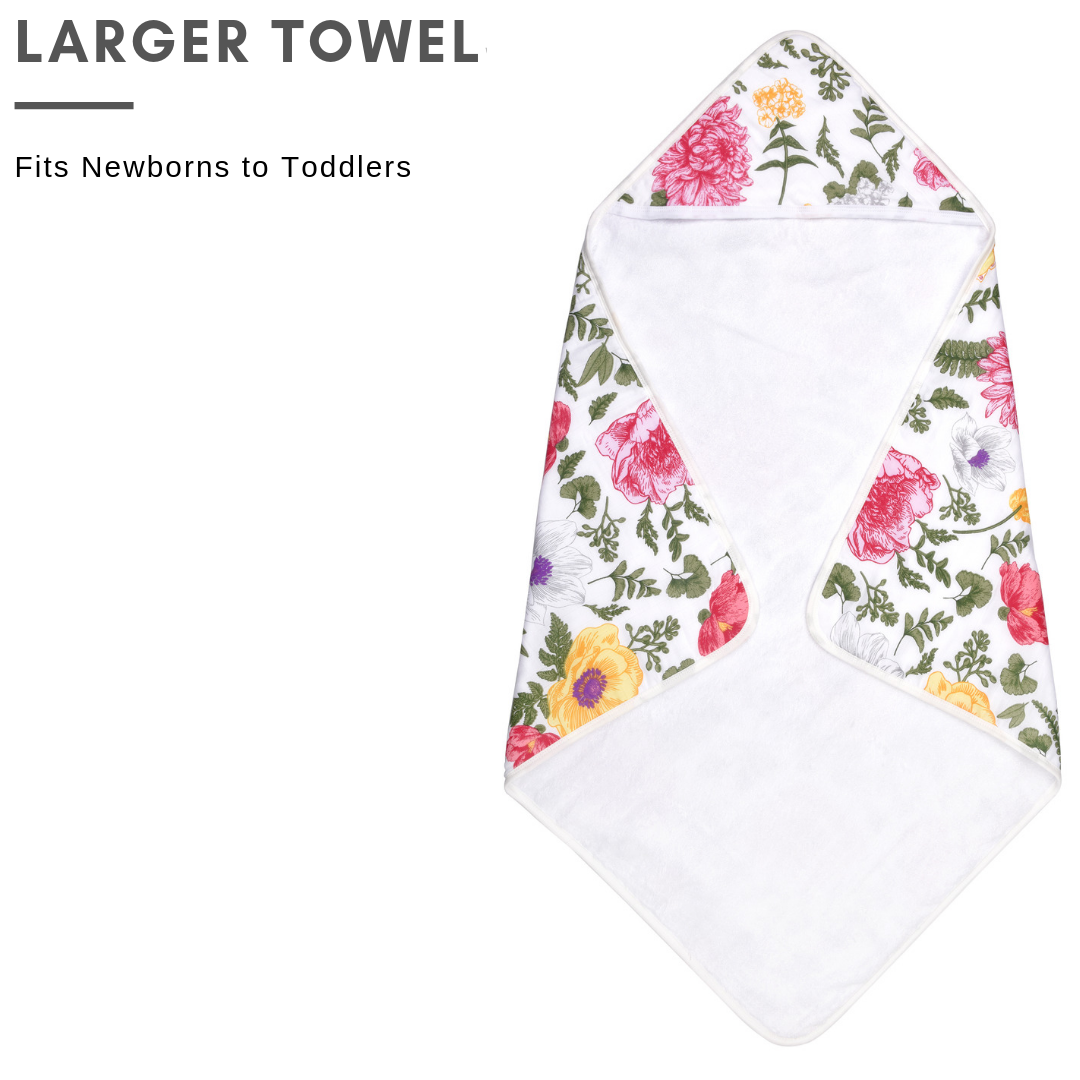 Bamboo Viscose Baby Hooded Towel Floral Print