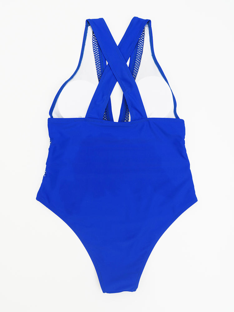 Sexy Mesh Patchwork Swimwear One Piece Swimsuit