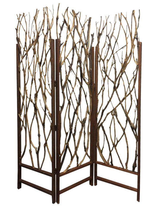 1inches x 58inches x 70inches Brown Wood Tree  Screen