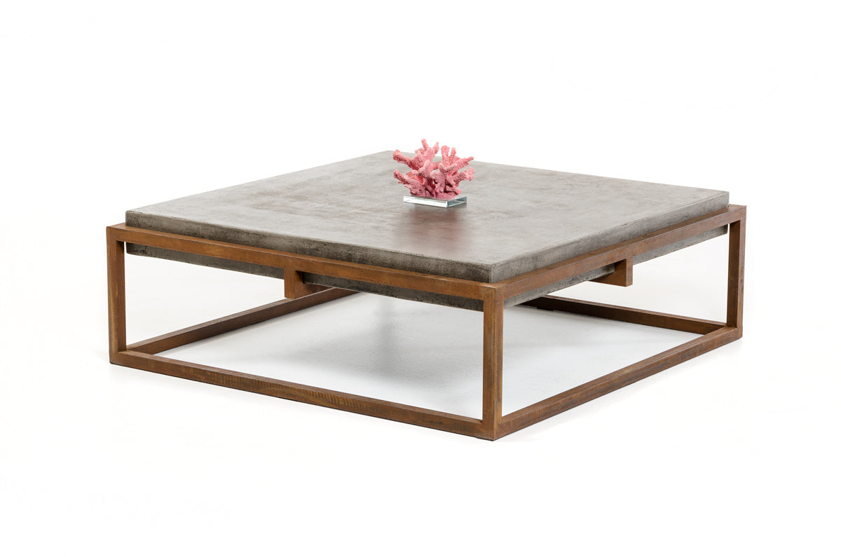 15inches Concrete and Metal Coffee Table