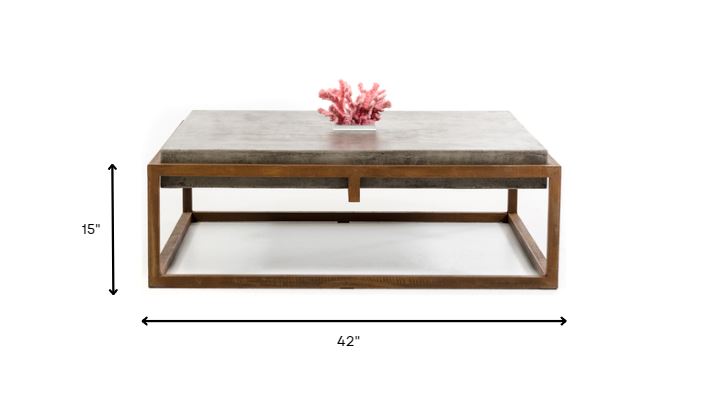 15inches Concrete and Metal Coffee Table