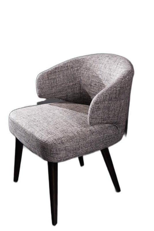 31inches Grey Fabric Dining Chair with Wood Legs