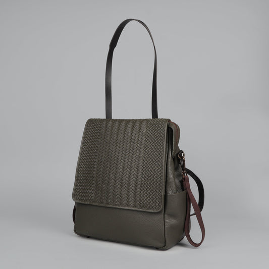 Donna Weaved Leather Diaper Bag