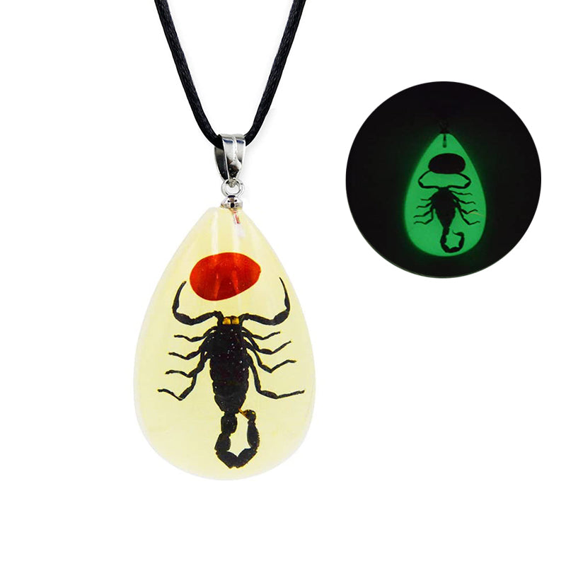 Scorpion Luminous Necklace Animal Resin Water Drop Pendant Necklaces