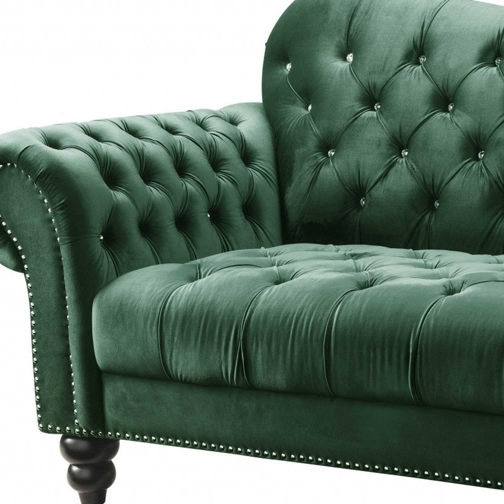 76inches X 37inches X 39inches Green Velvet Loveseat