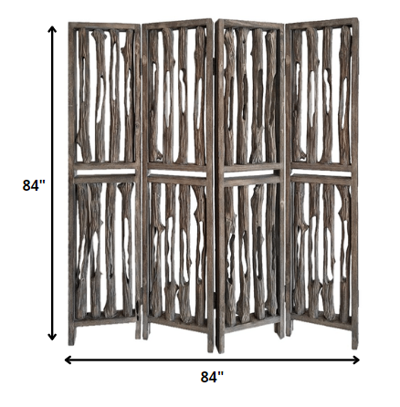 84inches x 3inches x 84inches Weathered Brown, Wood, Wrightwood -