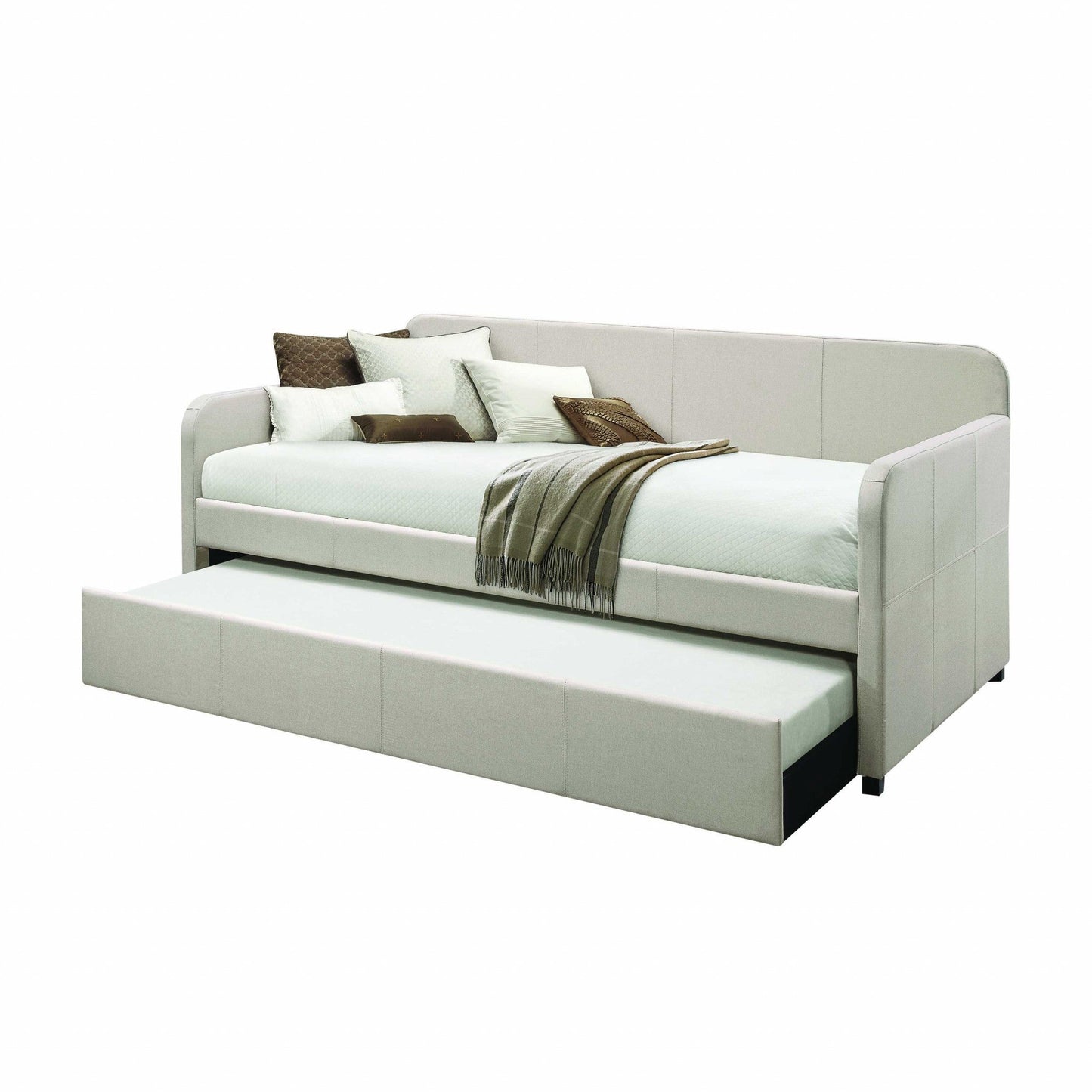 43inches X 82inches X 37inches Fabric Upholstered (Bed) Wood Leg