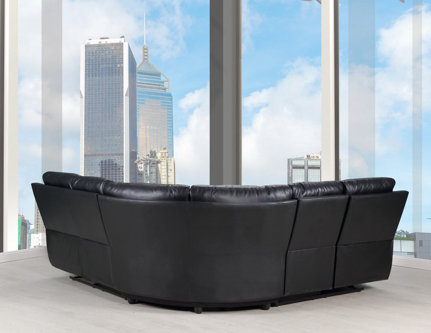 80inches X 80inches X 39inches Black  Power Reclining Sectional