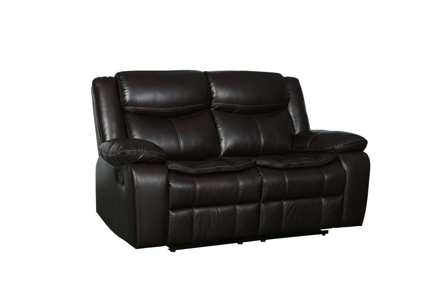 Modern Soft Brown Faux Leather Reclining Sofa