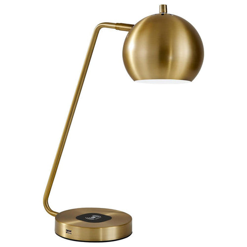 Retro Antiqued Brass Wireless Charging Station Desk Lamp