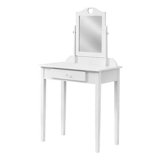 White Vanity Mirror and Storage Drawer