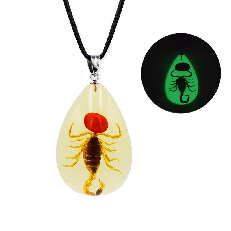 Scorpion Luminous Necklace Animal Resin Water Drop Pendant Necklaces