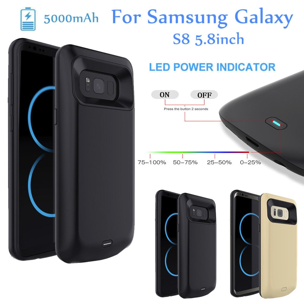 5000mAh Extended Battery Case Phone Charging Cover