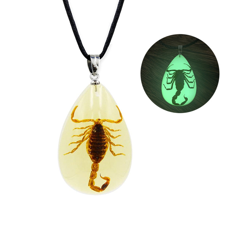 Scorpion Luminous Necklace Animal Resin Water Drop Pendant Necklaces