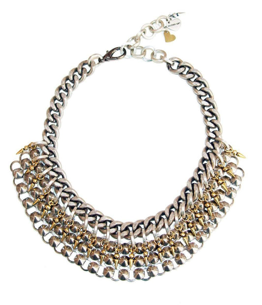 Silver chocker with studs