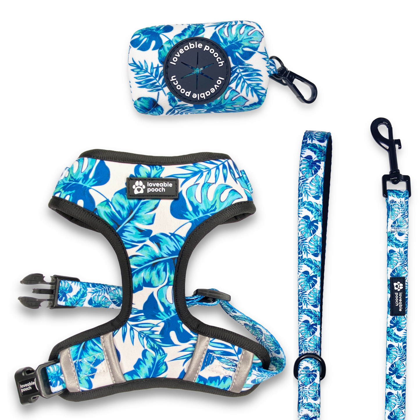 Beach Vibes Dog Harness & Leash Set