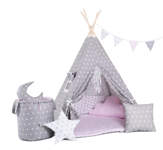 Child's Teepee Set Pink Powder