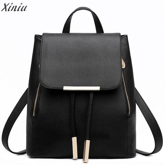 College wind Backpack Women Leather Backpacks