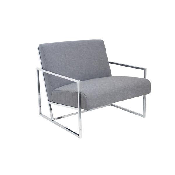 Jaxson Large Armchair Grey Chrome Frame