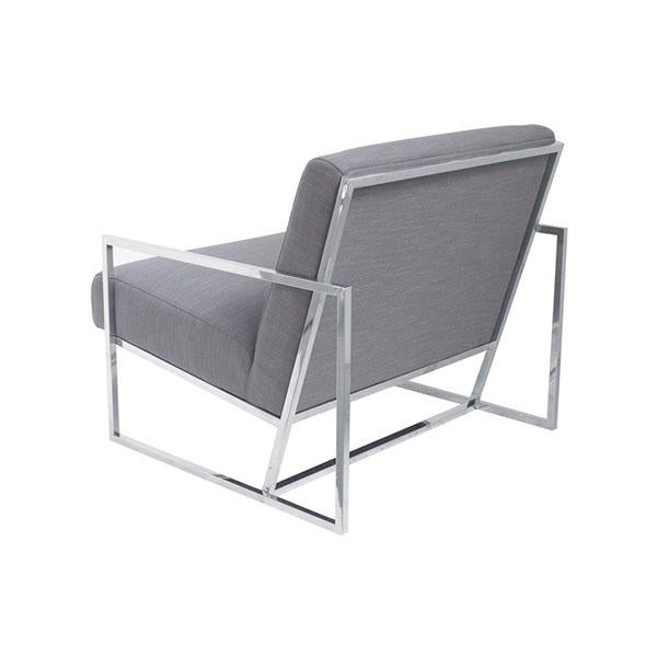 Jaxson Large Armchair Grey Chrome Frame