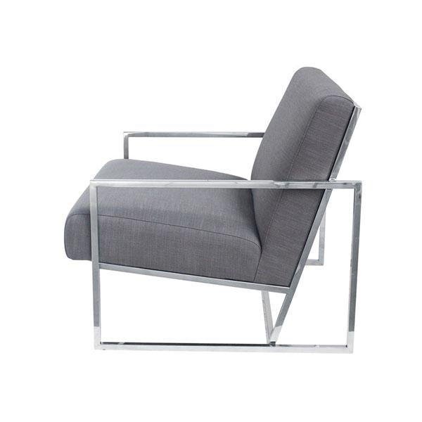 Jaxson Large Armchair Grey Chrome Frame