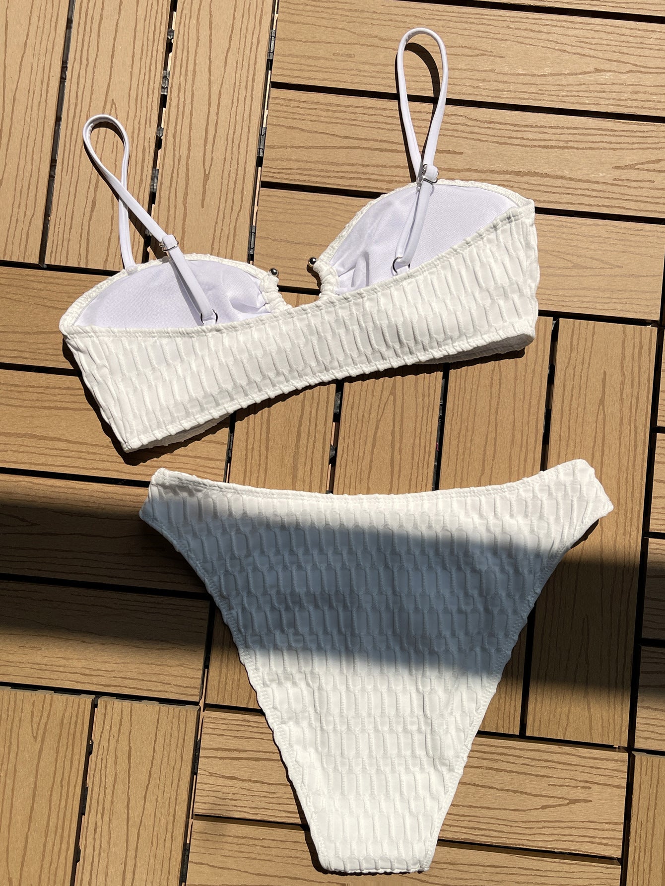 White Special Fabric Sexy Bikini