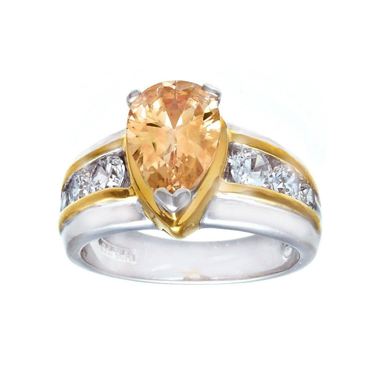 Pear Shape Champagne Stone Statement Ring