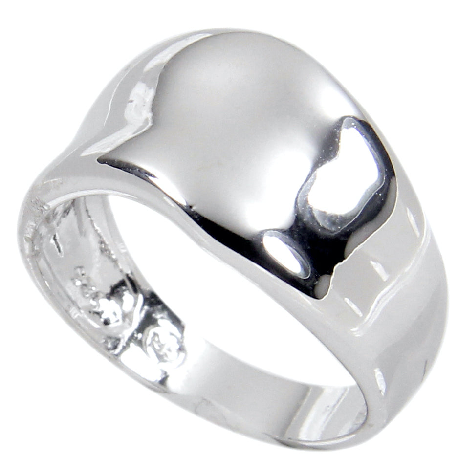 Sterling Silver Wave-Style Contemporary Band Ring