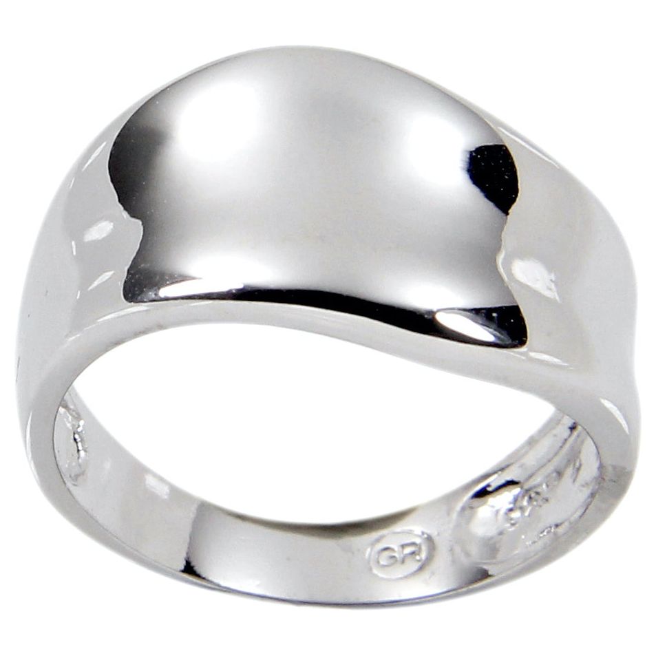 Sterling Silver Wave-Style Contemporary Band Ring