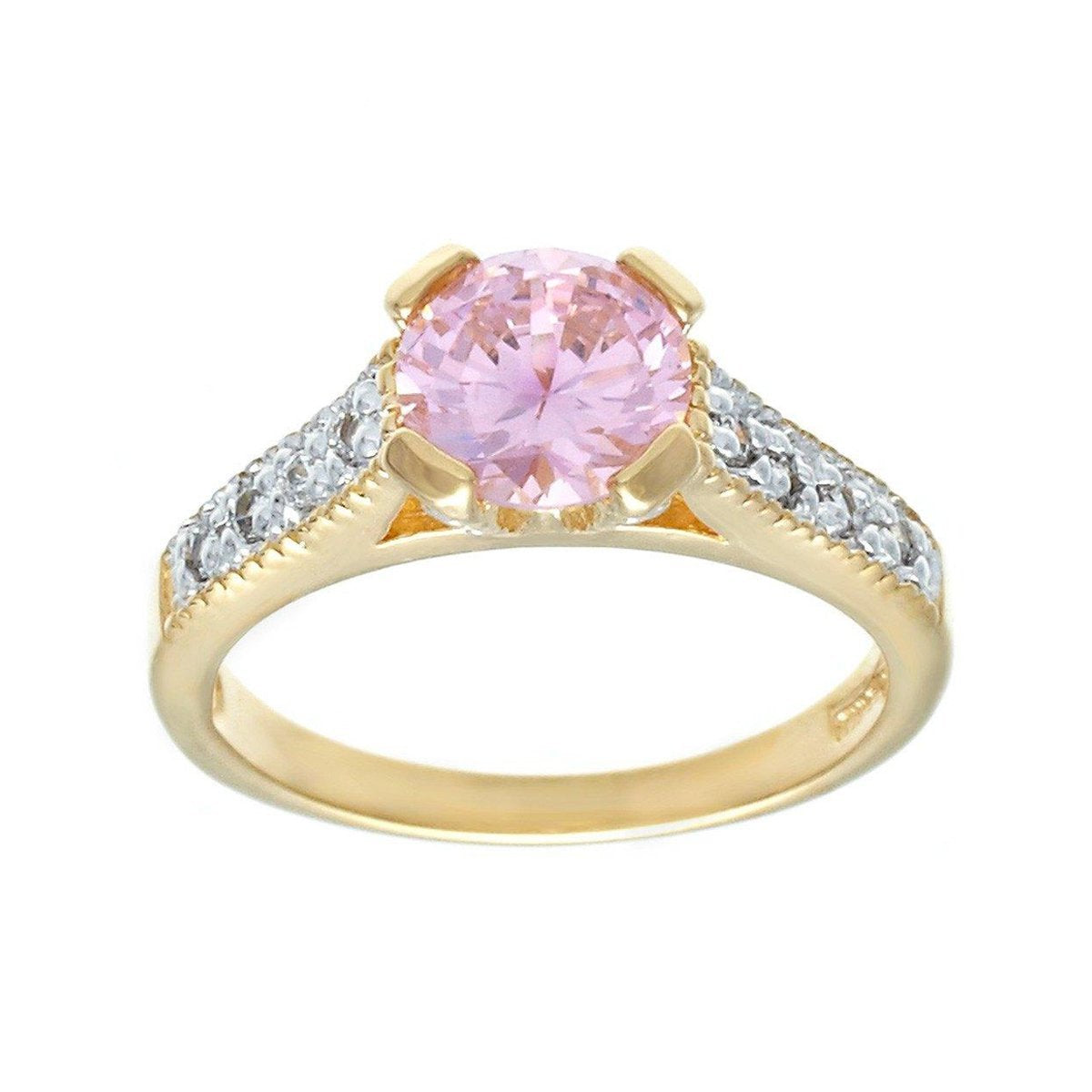 Classic Solitaire Pink Stone Statement Ring