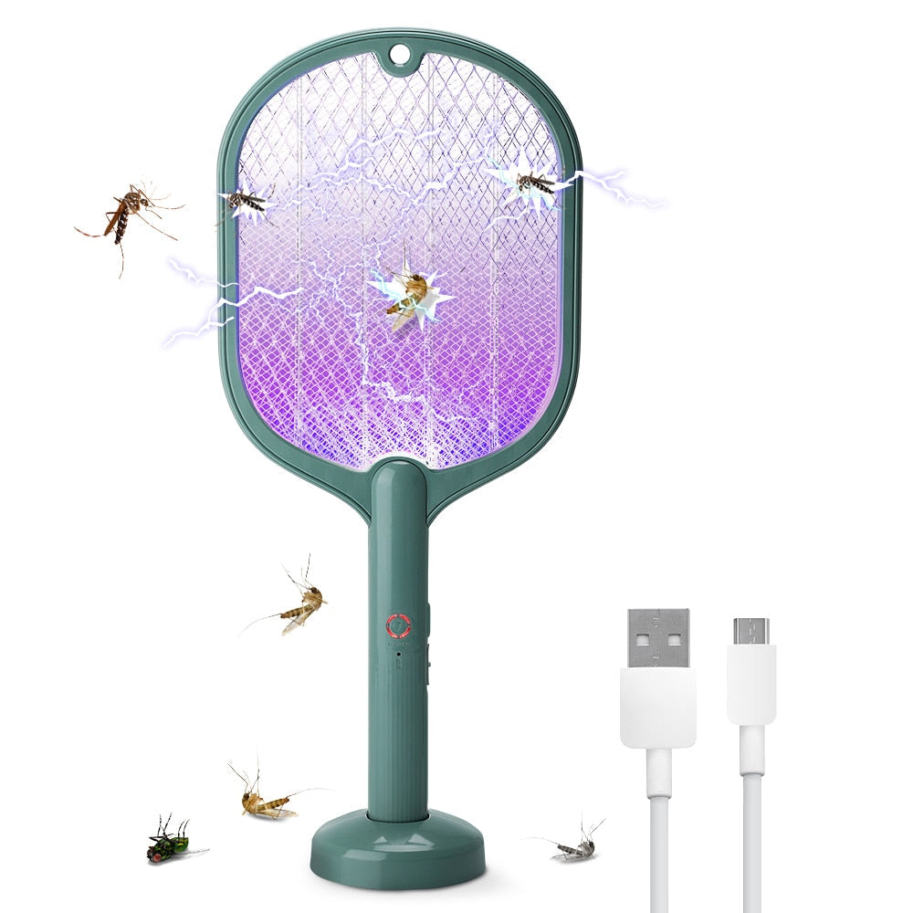 Smart Electric Insect Racket Swatter Zapper 3000V USB Rechargeable