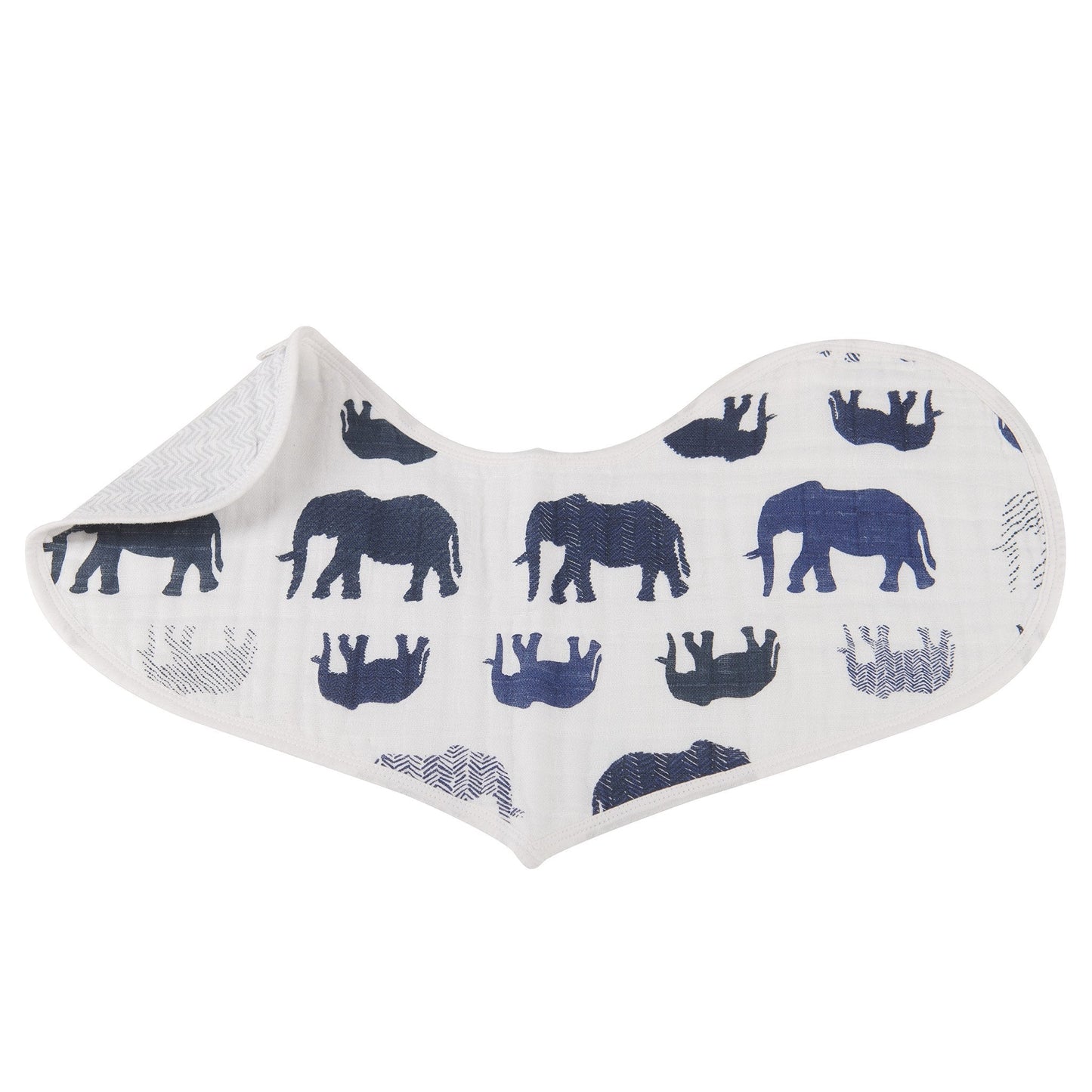 In The Wild Elephant Cotton Burp Cloth Bib 2PK