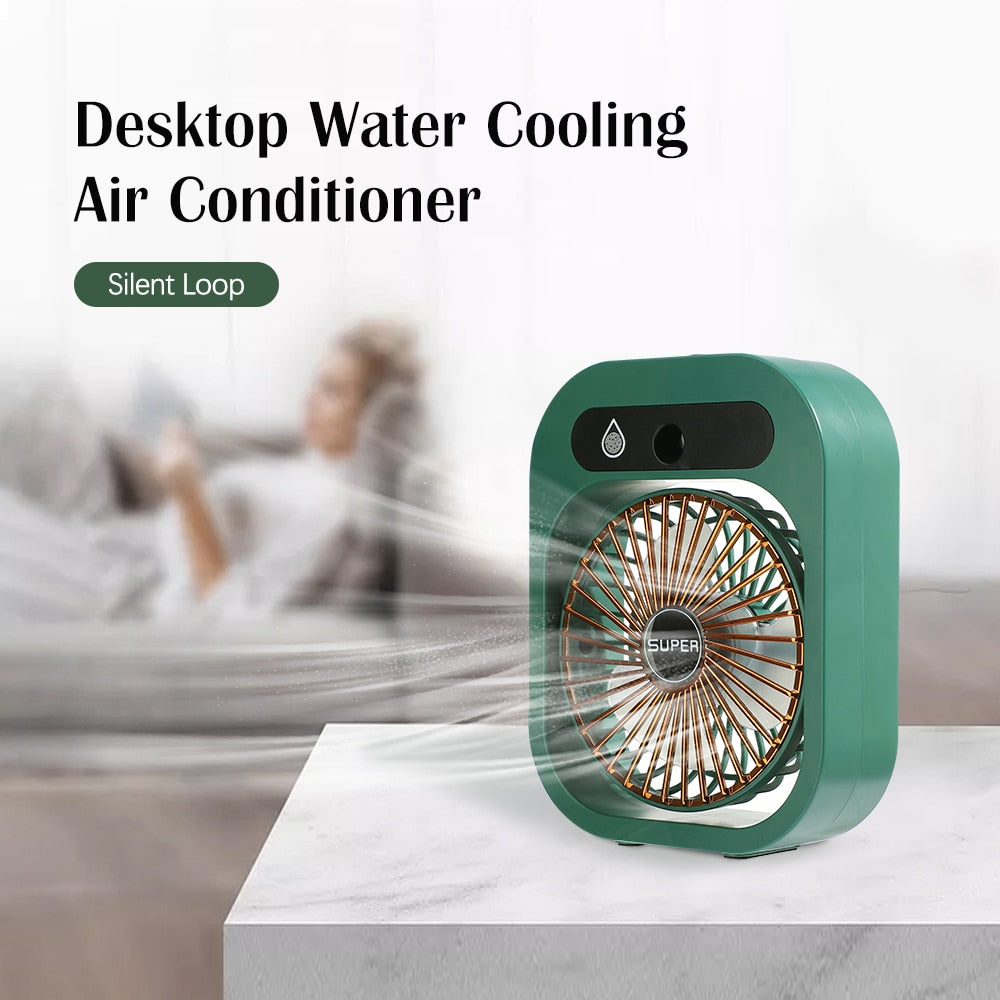 Portable Mist Fan USB Rechargeable Battery Desktop Air Conditioning