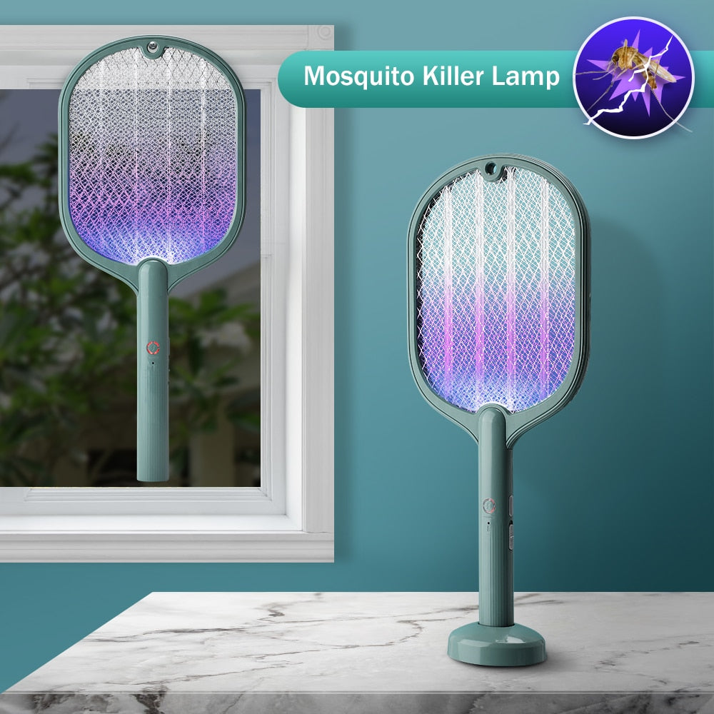 Smart Electric Insect Racket Swatter Zapper 3000V USB Rechargeable