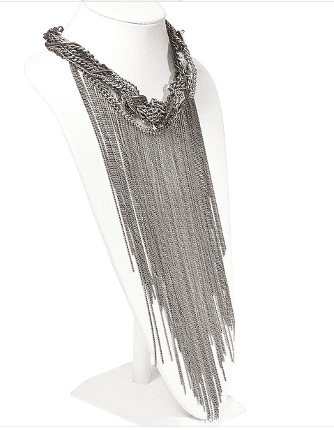 Fringes Statement Necklace with Agate Stone.