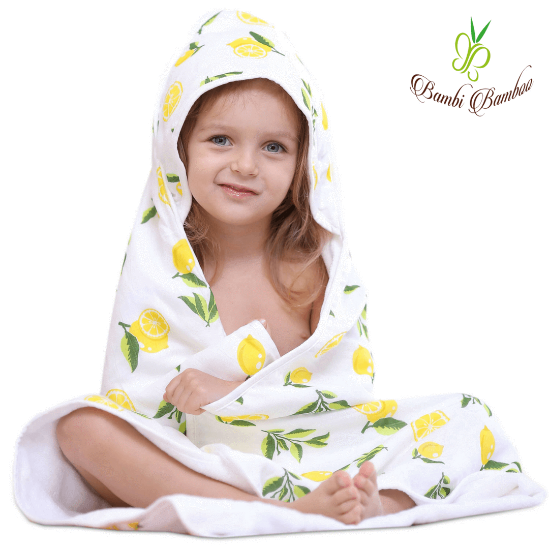 Bamboo Viscose Lemon Hooded Towel