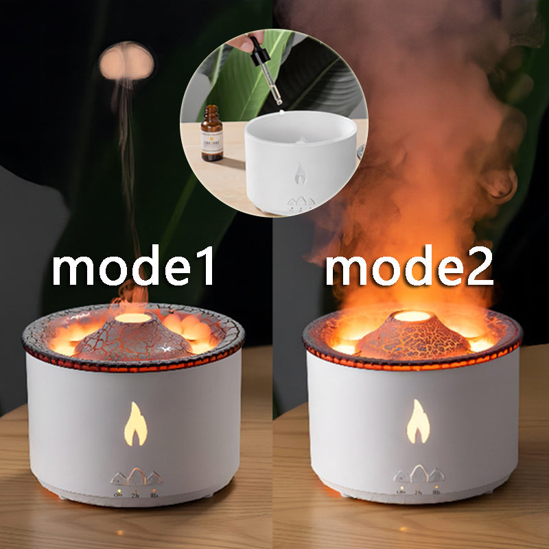 New Creative Ultrasonic Essential Oil Humidifier Volcano Aromatherapy Machine Spray Jellyfish Air Flame Humidifier Diffuser