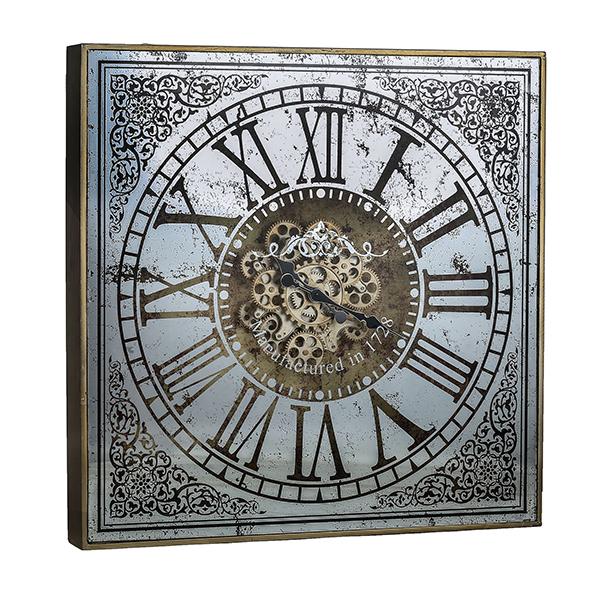 Large Square Mirror Wall Clock