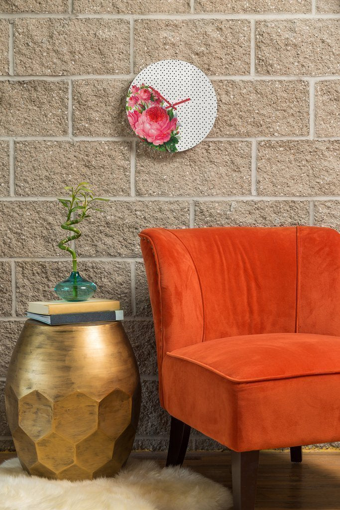 FLORAL DOTS WALL CLOCK