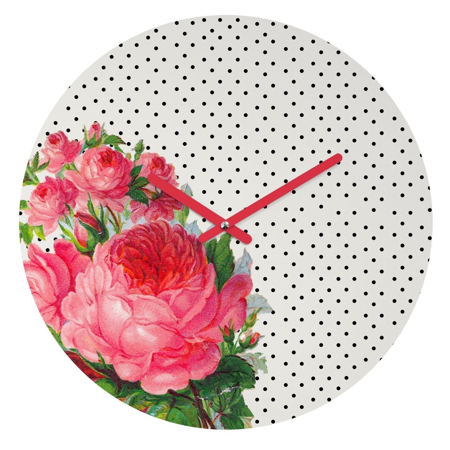 FLORAL DOTS WALL CLOCK