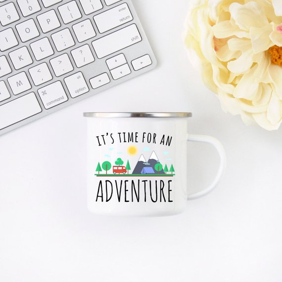 Adventure Mug Enamel Mug Wanderlust Camping Mug