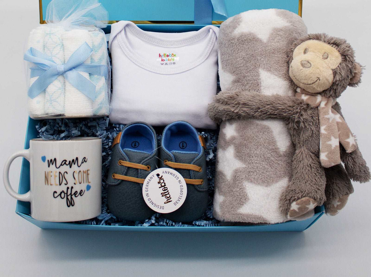 Hellobox Geschenke für neugeborene mit Babydecke, Kuscheltier (17