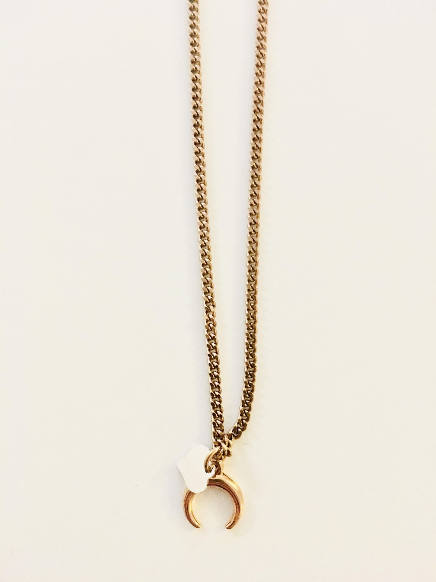 Crescent Moon Necklace in Gold.