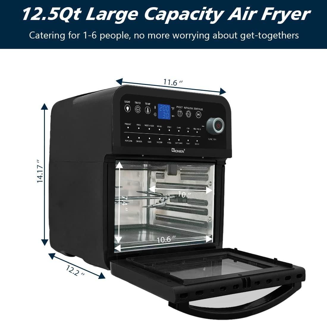 Air Fryer XL 12.5 Quart  Large Air Fryer Oven with 16 Preset Function Instant Pot Air Fryer,Knob & Touch Control,12.5 QT,1800W