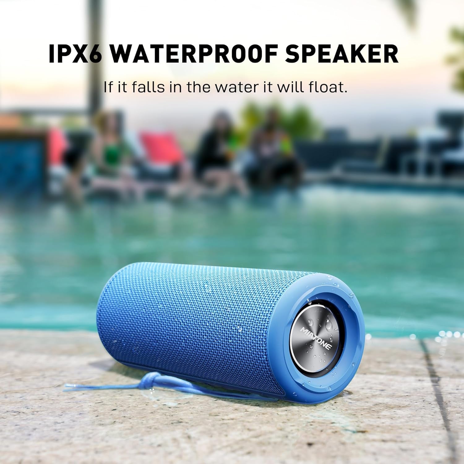 Outdoor Portable Bluetooth Speakers Wireless Speaker Waterproof - Blue
