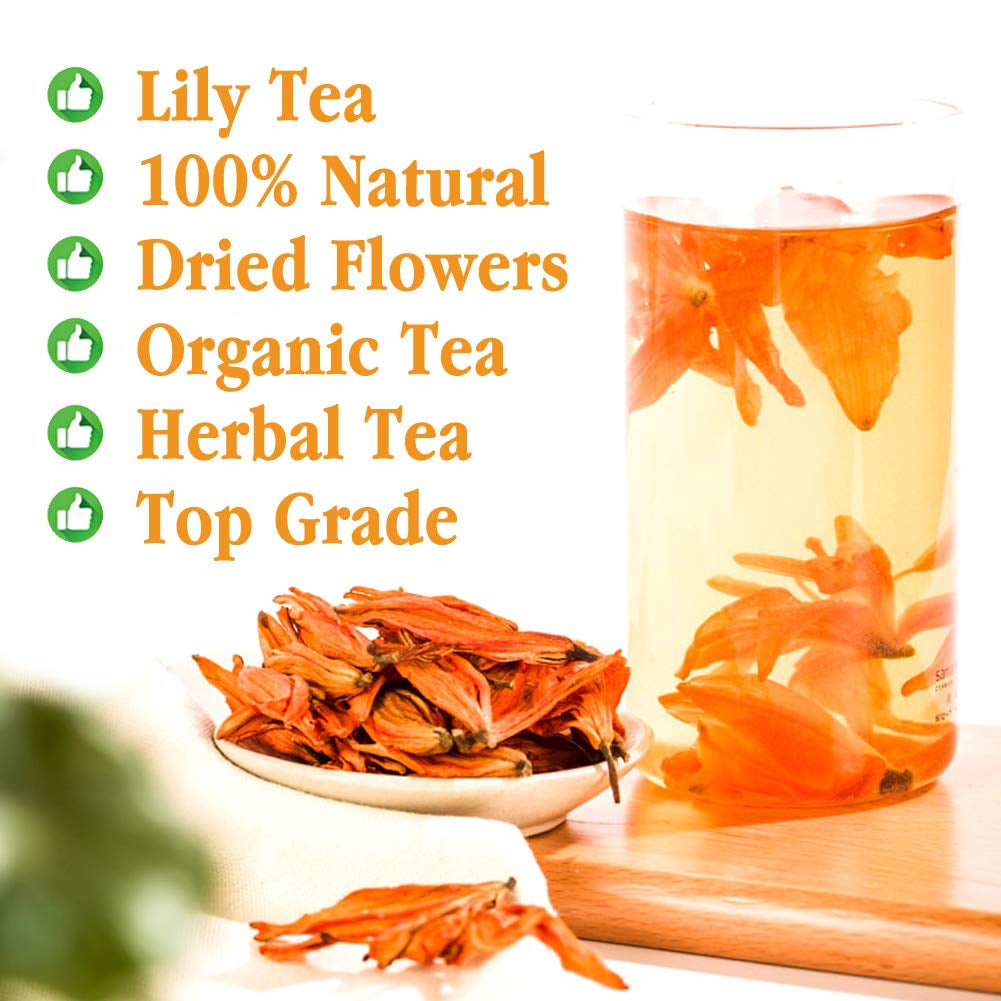 100% Pure Natural Lily Tea, Premium Lilies, Dried Organic Health Lily Flower Tea 35G