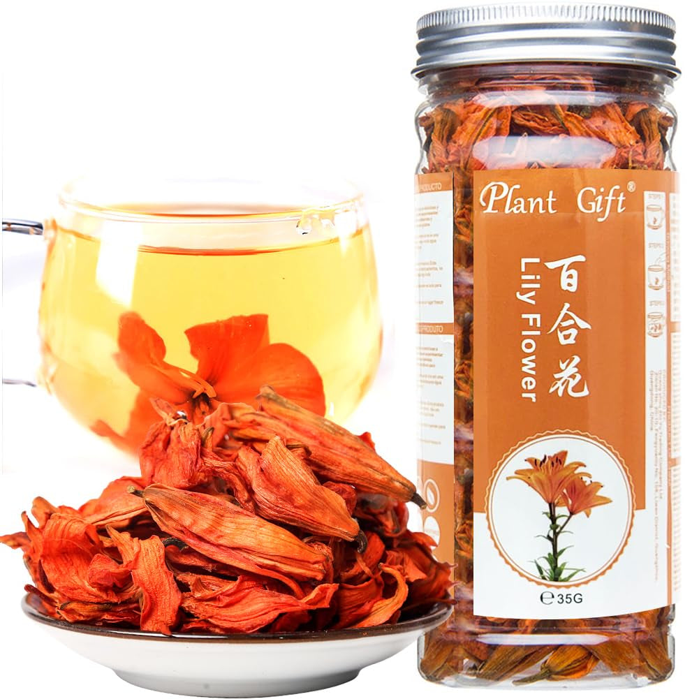 100% Pure Natural Lily Tea, Premium Lilies, Dried Organic Health Lily Flower Tea 35G